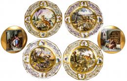 LOTE DE SEIS PLATOS EN PORCELANA