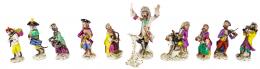"ORQUESTA DE MONOS" EN PORCELANA MEISEN ALEMANA