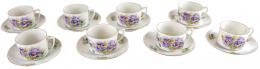 CONJUNTO DE 8 TAZAS CON PLATO DEL PRIMER TERCIO DEL S.XX