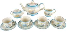 JUEGO DE TÉ INGLÉS EN LOZA DE LA SEGUNDA MITAD DEL S.XX