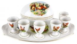 SERVICIO PARA HUEVOS EN PORCELANA DEL SEGUNDO TERCIO S.XX