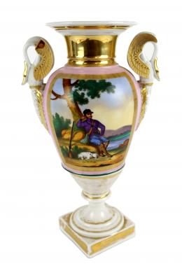 JARRON IMPERIO EN PORCELANA DE MEDIADOS S.XIX