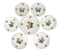 JUEGO DE POSTRE EN PORCELANA DE MEDIADOS DEL S.XX