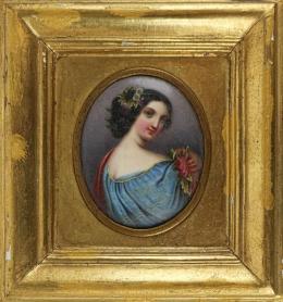 MEDALLÓN DE PORCELANA ENMARCADO