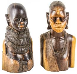 PAREJA DE BUSTOS AFRICANOS DE MEDIADOS DEL S.XX