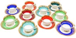 CONJUNTO DE 11 TAZAS CON PLATO EN PORCELANA "KUNS KONICH"