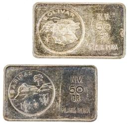 DOS PEQUEÑOS LINGOTES PLATA