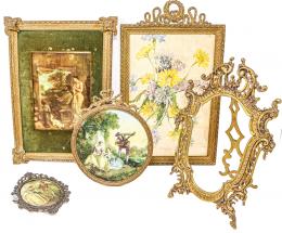LOTE DE CINCO MARCOS DE BRONCE
