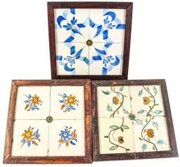 TRES PLAFONES DE BALDOSAS DE MUESTRA DE PRINCIPIOS DEL S.XX