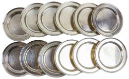 CONJUNTO DE 12 PLATITOS DE PAN EN PLATA DE MEDIADOS DEL S.XX