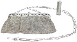 BOLSITO DE MALLA Y SOPORTE PINTALABIOS EN PLATA