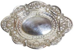 CENTRO DE MESA EN PLATA DE MEDIADOS DEL S.XX