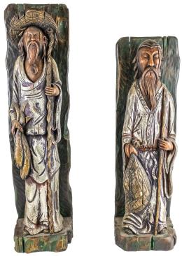 PAREJA DE TALLAS DECORATIVAS DE LOS AÑOS 60