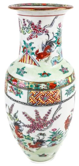 JARRÓN ORIENTAL EN PORCELANA DEL ÚLTIMO TERCIO DEL S.XX