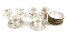 CONJUNTO DE 10 TAZAS DE CAFÉ CON PLATO EN PORCELANA