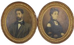 PAREJA DE RETRATOS DEL SIGLO XIX