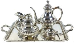 JUEGO DE CAFÉ EN PLATA DE MEDIADOS DEL S.XX