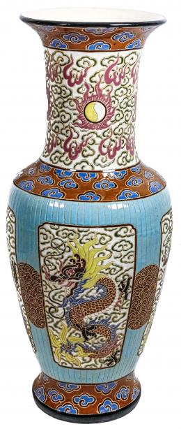 GRAN JARRON ORIENTAL EN PORCELANA DEL ÚLTIMO CUARTO DEL S.XX