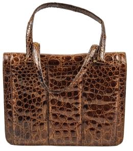 BOLSO EN PIEL DE COCODRILO DE LOS AÑOS 60