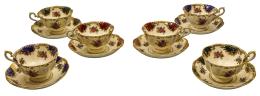 SEIS TAZAS CON PLATO EN LOZA INGLESA