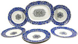 SEIS PLATOS Y BANDEJA DE LOZA ITALIANA