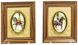 PAREJA DE MEDALLONES DE PORCELANA ENMARCADOS