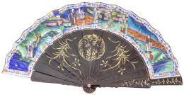 ABANICO ORIENTAL DE "MIL CARAS" DE FINALES DEL S.XIX