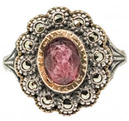 ANILLO ROSETÓN DE PLATA ESTILO ANTIGUO