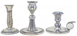 TRES CANDELABROS DE MEDIADOS DE SIGLO XX