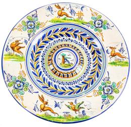 PLATO EN CERAMICA DE PUENTE DEL ARZOBISPO DE MEDIADOS S.XX