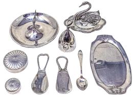 CONJUNTO DE OBJETOS DE PLATA DE MEDIADOS DE SIGLO XX