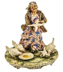 FIGURA EN CERÁMICA ITALIANA "CAPODIMONTE"