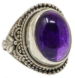 ANILLO DE PLATA CON AMATISTA