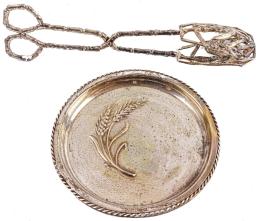 PLATO DE PAN Y PINZAS EN PLATA