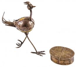PEQUEÑA CAJITA Y FIGURITA EN PLATA DEL ÚLTIMO CUARTO S.XX