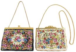 DOS BOLSOS EN "PETIT POINT" DE MEDIADOS DEL S.XX