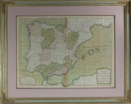 MAPA DE ESPAÑA Y PORTUGAL DEL S.XIX
