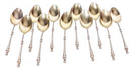 ONCE CUCHARITAS DE PLATA FRANCESA CIRCA 1900