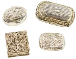LOTE DE CUATRO CAJITAS DE PLATA DE MEDIADOS DEL S.XX