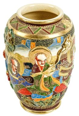 JARRÓN DE PORCELANA SATSUMA DEL PRIMER TERCIO DEL S.XX