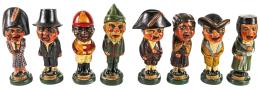 OCHO FIGURAS DE CABEZUDOS ZARAGOZANOS DE MEDIADOS DEL S.XX