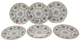 SEIS PLATOS EN PORCELANA ALEMANA DE PRINCIPIOS DEL S.XX