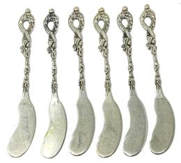 SEIS CUCHILLOS PARA MANTEQUILLA DE MEDIADOS DEL S.XX