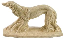 FIGURA DE PERRO EN LOZA ESMALTADA DE MEDIADOS DEL S.XX