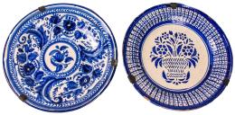 DOS PLATOS EN CERÁMICA DE FINALES DEL S.XIX, PPS DEL S.XX