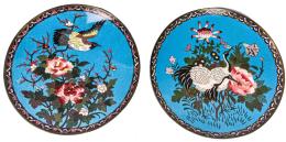 PAREJA DE PLATOS JAPONESES EN ESMALTE DE FINALES DEL S.XIX