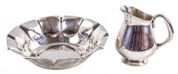 CENTRO Y JARRITA EN PLATA DE MEDIADOS DEL S.XX