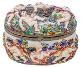 CAJA EN PORCELANA DE CAPODIMONTE DEL PRIMER TERCIO S.XX