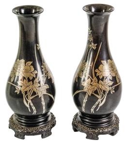 PAREJA DE JARRONES LACADOS DEL PIRMER TERCIO DEL S.XX