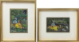 DOS MINIATURAS DE LA INDIA DEL ÚLTIMO TERCIO DE S. XX